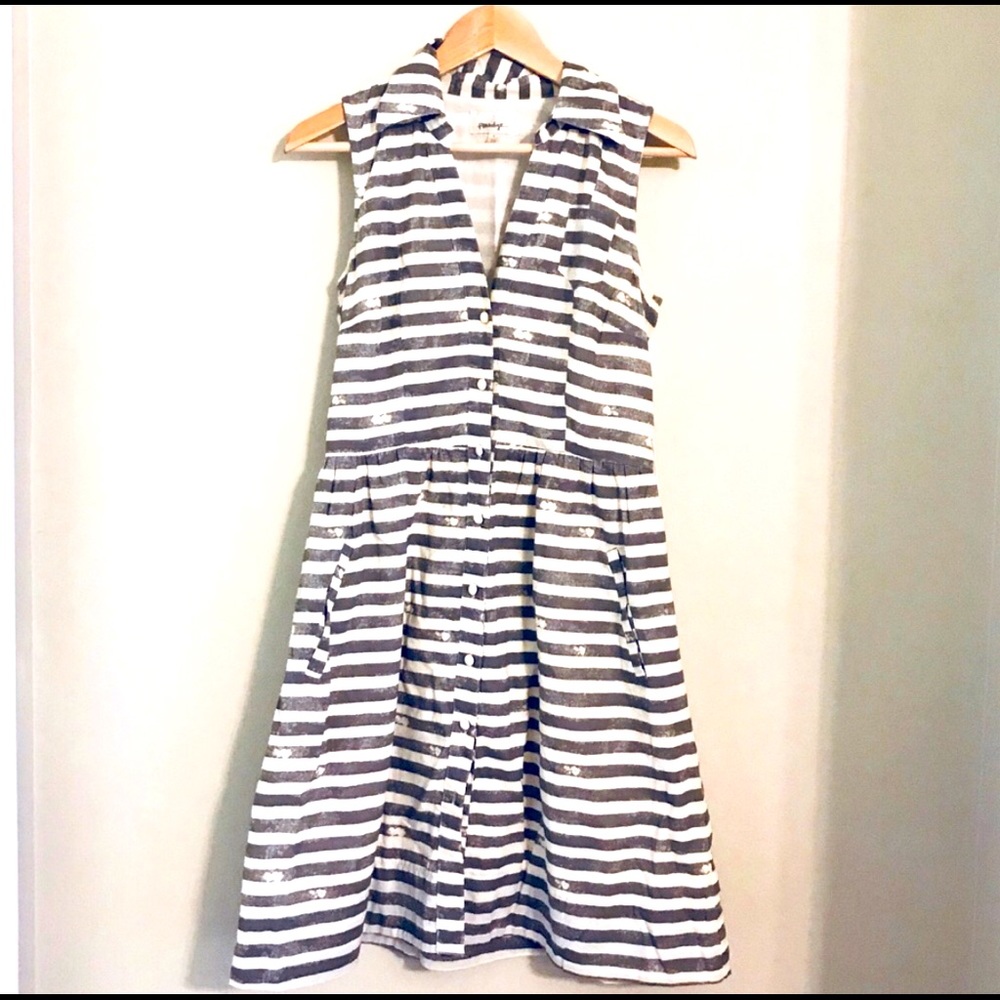 Anthropology Striped Linen Dress